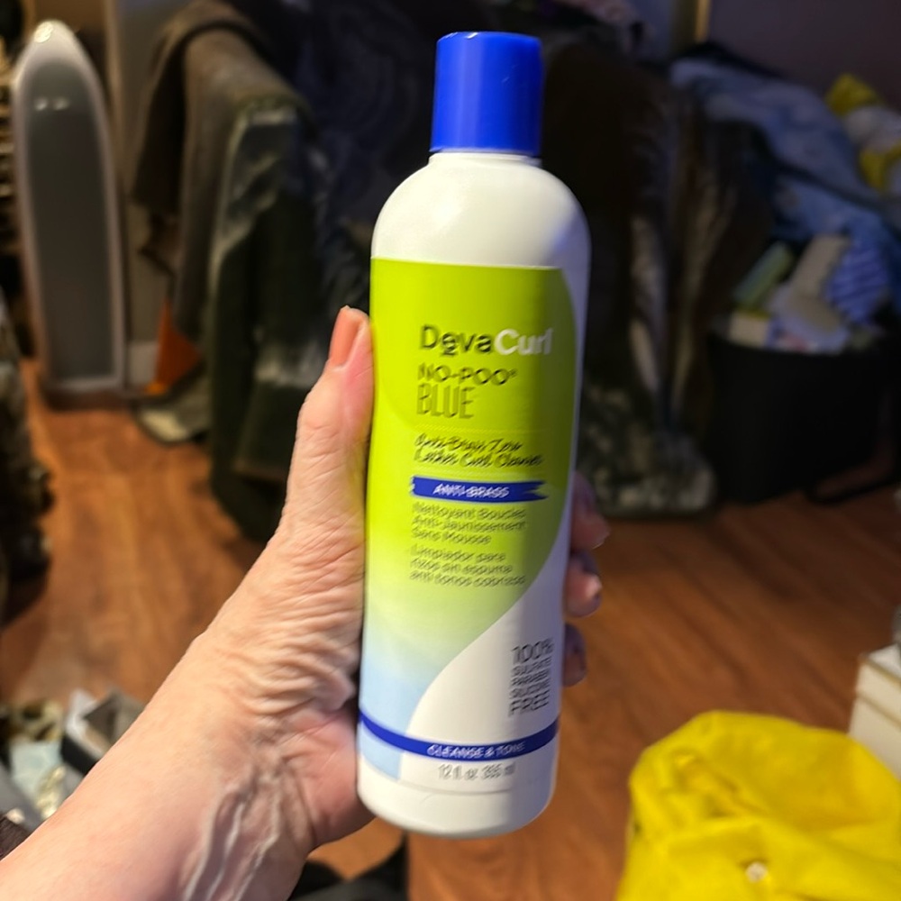 DevaCurl No-Poo Blue Anti-brass Zero Lather Curl Cleanser 12 fl oz (355ml). New